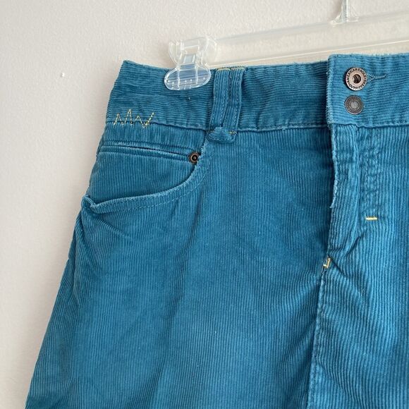 American Eagle Corduroy Mini Skirt Womens Size 6 Teal Blue Pockets Y2K New - Picture 2 of 8